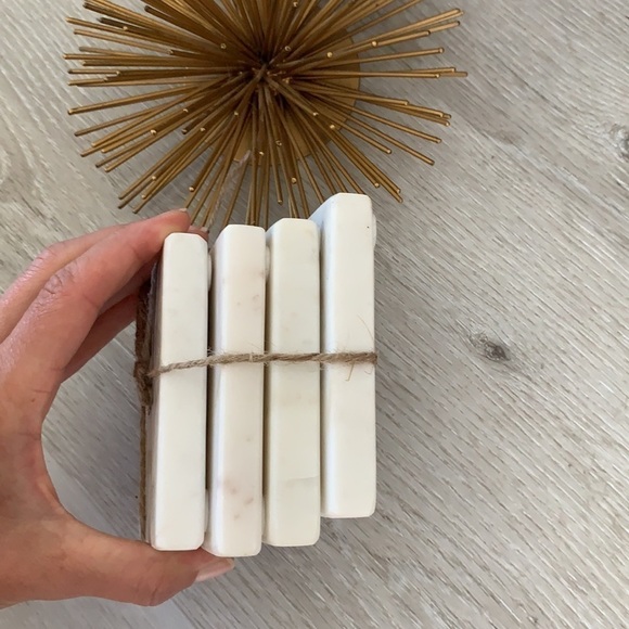 Set of 4 Marble Drink Coasters monogram gold new - Picture 7 of 7